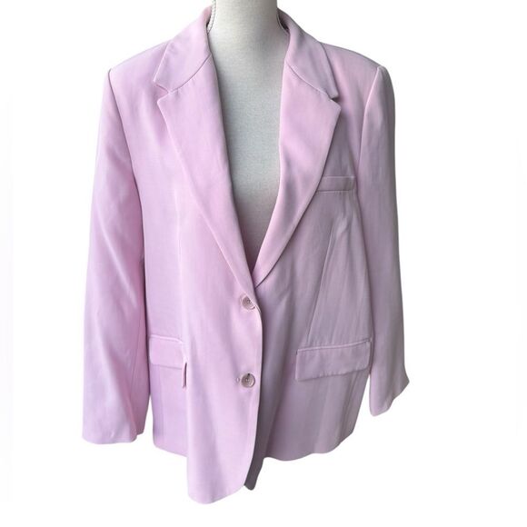 ZARA WOMAN SS23 PINK STRAIGHT CUT BLAZER XL - Picture 5 of 7